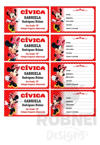 Minnie Mouse Roja Etiqueta